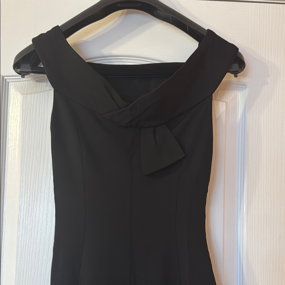 Karen Millen Black Sheath Midi Dress with Cap Sleeves for Cocktail